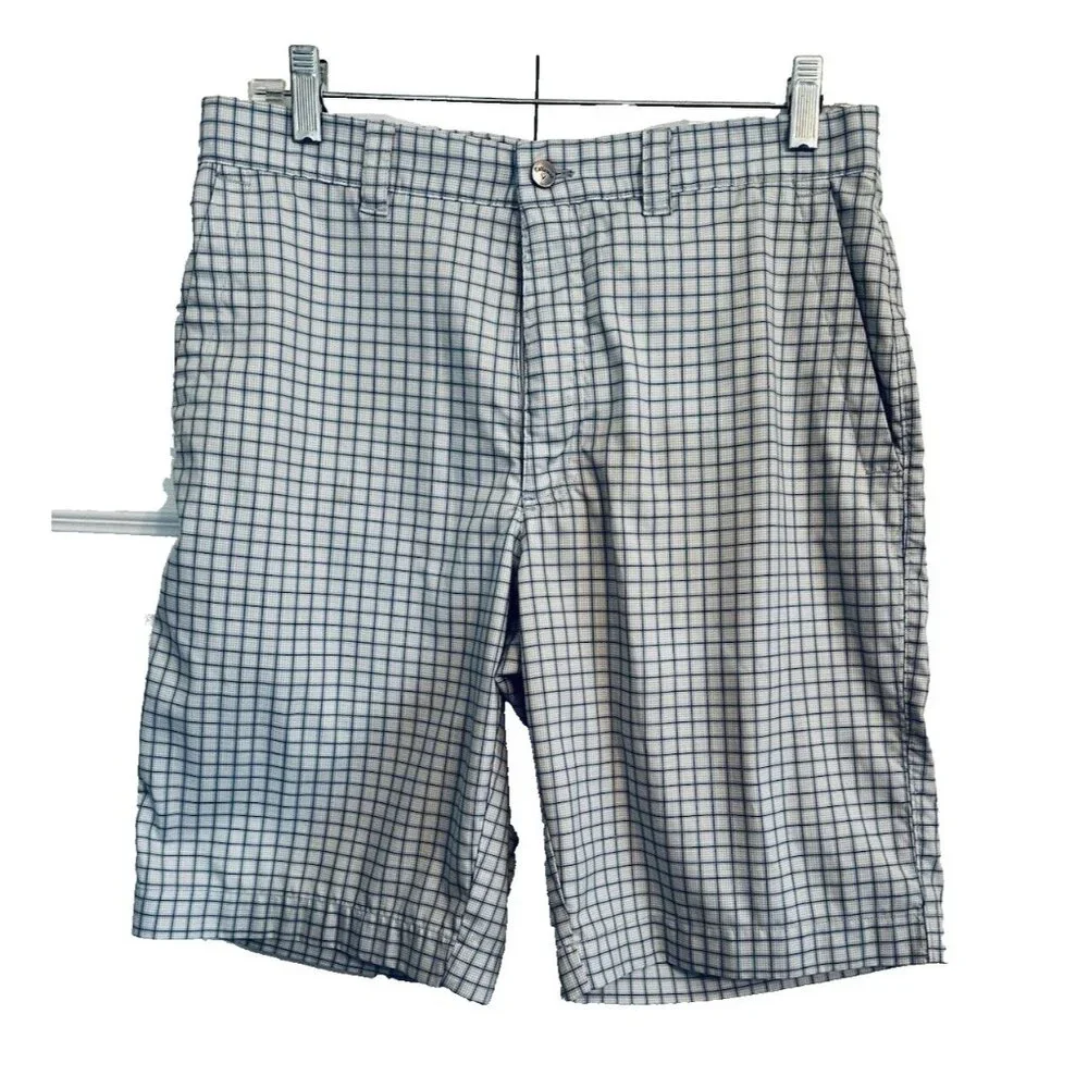 Callaway Optimum Performance Men's Blue/White Plaid Golf Shorts Size 32 - Picture 1 of 9